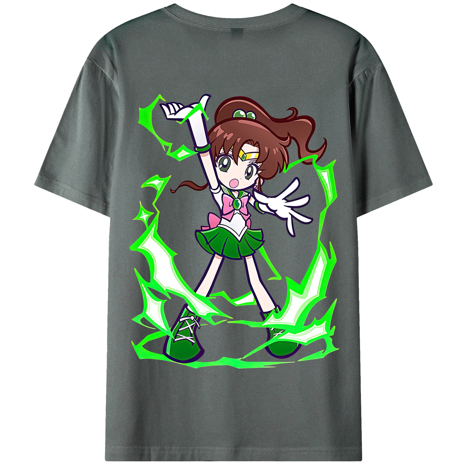 （画像用） 美少女戦士セーラームーン 木野 まこと きの まこと Sailor Moon Kino Makoto （セーラージュピター；Sailor Jupiter） 綿100％半袖Tシャツ（背面プリント）